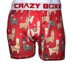 NWT Crazy Boxer 2 Pack Funny Llama Snowflake Christmas Holiday Underwear Men's M